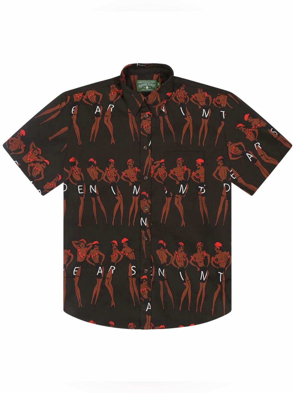 Denim Tears Dancer Button Up Shirt Brown All Over Print SS25
